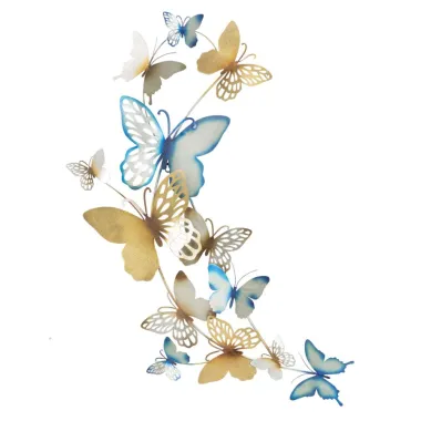 PANEL ŚCIENNY BUTTERFLIES ZŁOTO/NIEBIESKI 59,5X4X111,5 cm
